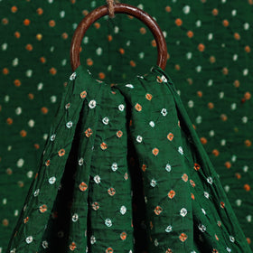  Green Kutch Tie-Dye Mul Cotton Bandhani Fabric