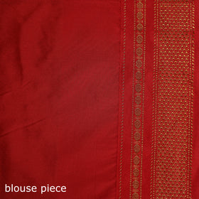 Ilkal Weave Kasuti Work Silk Cotton Zari Border Saree with Blouse Piece 11