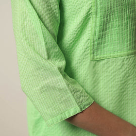 Buy Plain Running Stitch Cotton Pintuck Long Straight Kurta 10 Online at iTokri.com