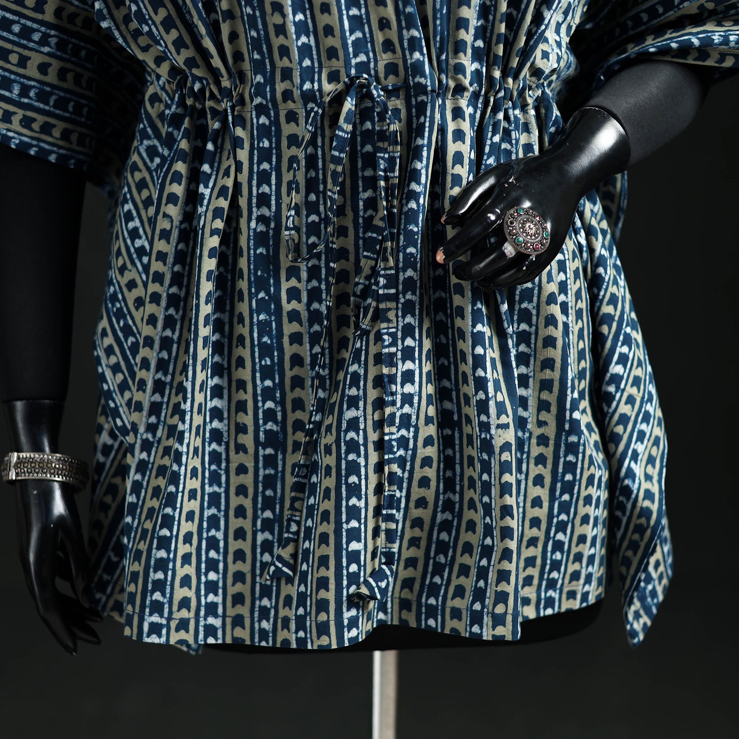 Akola Hand Block Print Natural Dyed Cotton Kaftan (Short) 50