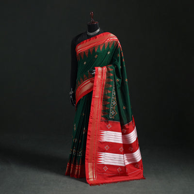 Ilkal Weave Kasuti Work Silk Cotton Zari Border Saree with Blouse Piece 12