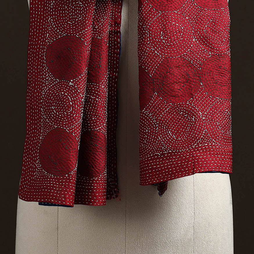 Reversible Silk Bengal Hand Kantha Stitch Stole 106