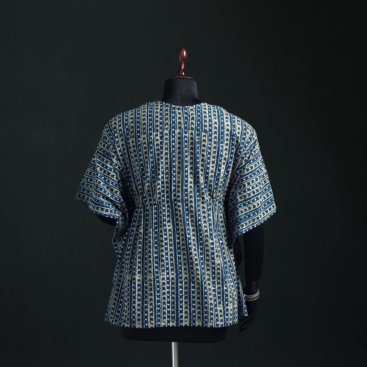 Akola Hand Block Print Natural Dyed Cotton Kaftan (Short) 50