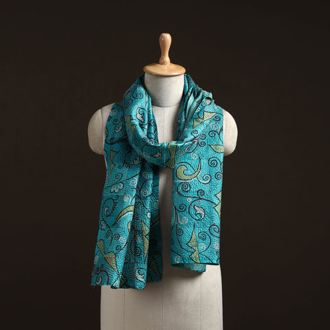 Reversible Silk Bengal Hand Kantha Stitch Stole 107