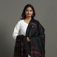 Black - Bengal Matka Tussar Silk Handloom Dupatta 38