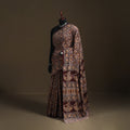 Pedana Hand Block Print Natural Dyed Cotton Kalamkari Saree 01