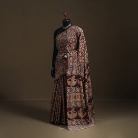 Pedana Hand Block Print Natural Dyed Cotton Kalamkari Saree 01