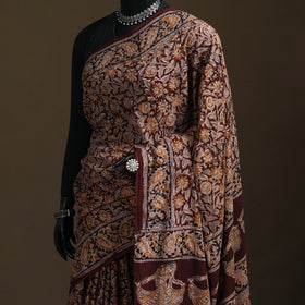 Pedana Hand Block Print Natural Dyed Cotton Kalamkari Saree 01