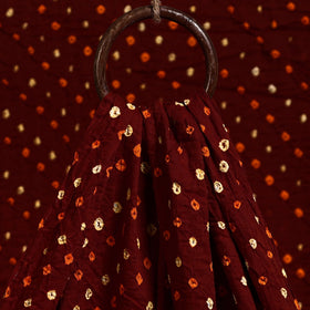  Maroon Kutch Tie-Dye Mul Cotton Bandhani Fabric