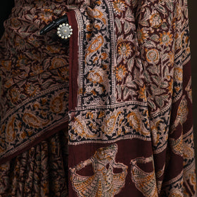 Pedana Hand Block Print Natural Dyed Cotton Kalamkari Saree 01