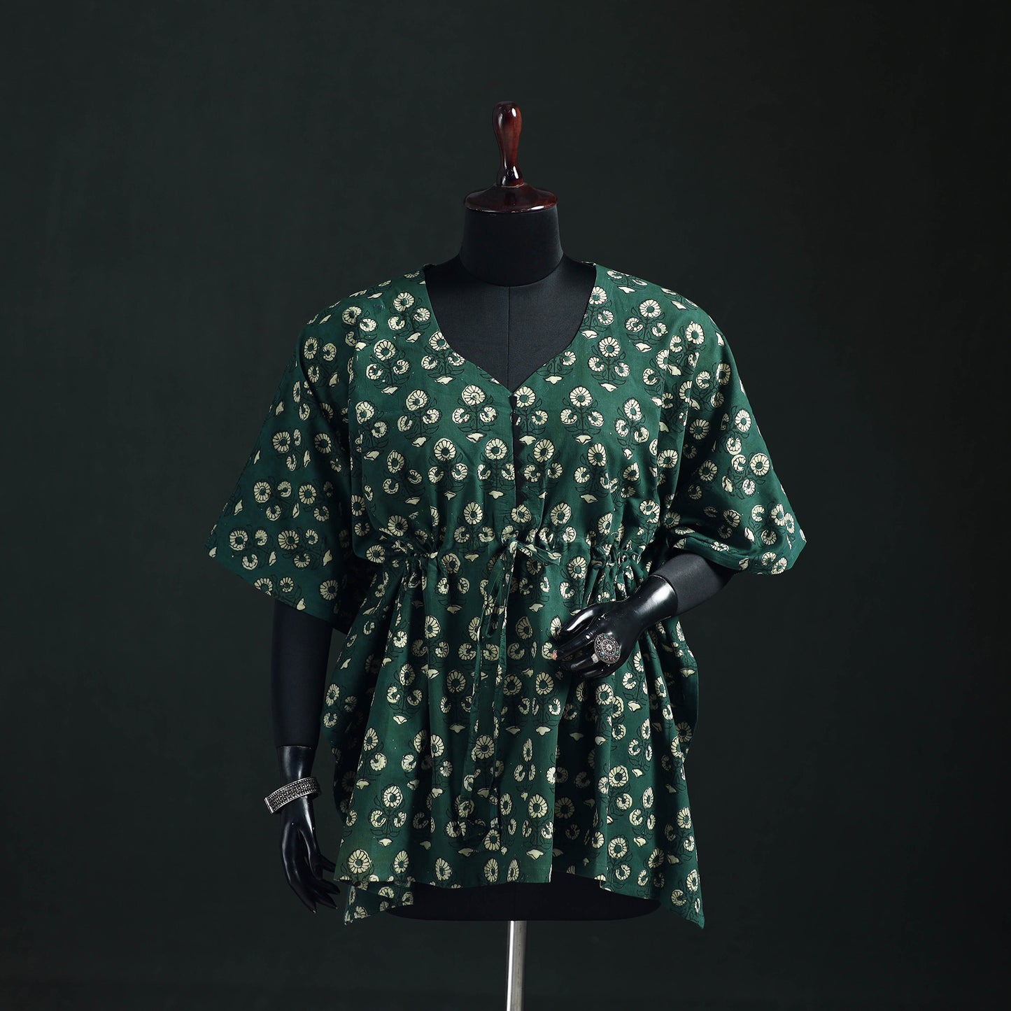 Akola Hand Block Print Natural Dyed Cotton Kaftan (Short) 52