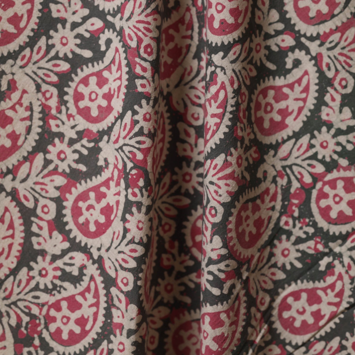 Pink - kutch batik cotton fabric 06 - handcrafted