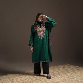 Kashmiri Aari Hand Embroidered Handwoven Merino Wool Pheran 12