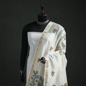 Handloom Chanderi Silk Handpainted Madhubani Dupatta with Zari Border 32