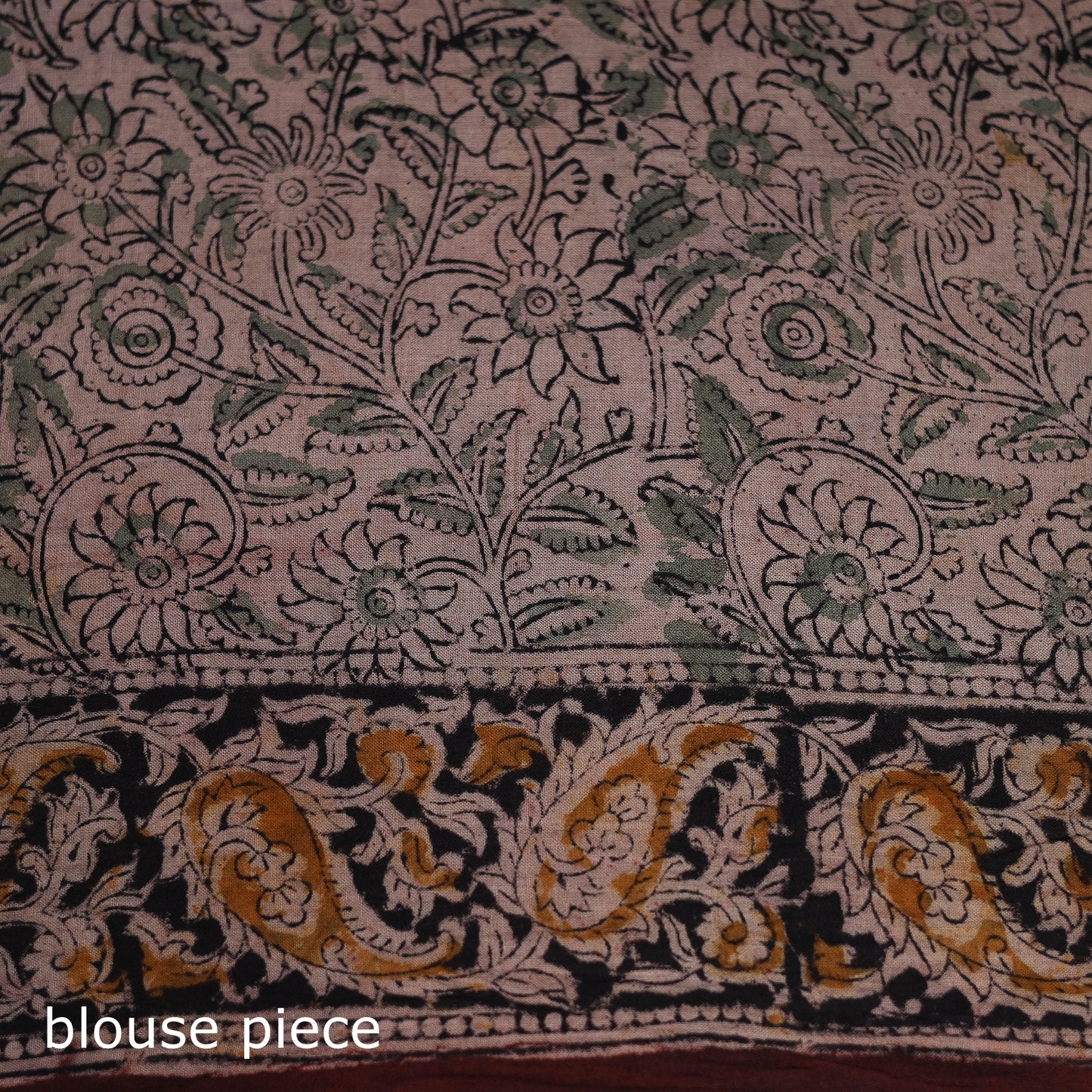 Pedana Hand Block Print Natural Dyed Cotton Kalamkari Saree 01