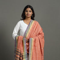 Peach - Bhujodi Handloom Organic Kala Cotton Dupatta 40