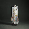 Handloom Chanderi Silk Handpainted Madhubani Dupatta with Zari Border 33