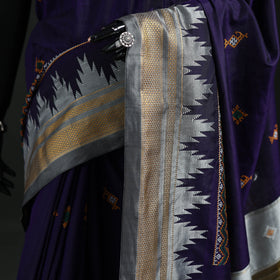 Ilkal Weave Kasuti Work Silk Cotton Zari Border Saree with Blouse Piece 14