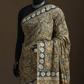Pedana Hand Block Print Natural Dyed Cotton Kalamkari Saree 02