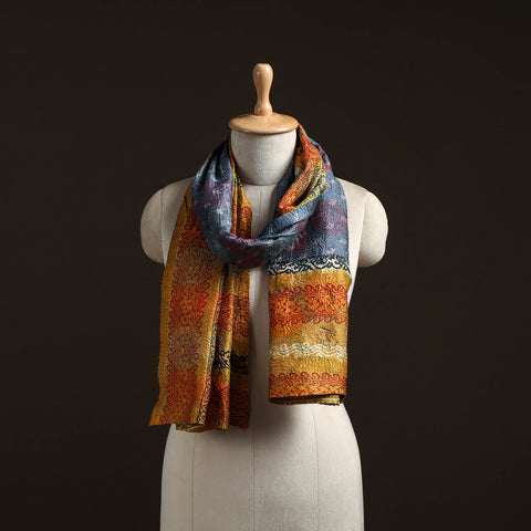 Reversible Silk Bengal Hand Kantha Stitch Stole 117