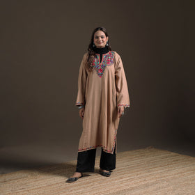 Kashmiri Aari Hand Embroidered Handwoven Merino Wool Pheran 13