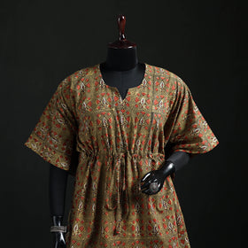 Akola Hand Block Print Natural Dyed Cotton Kaftan (Short) 53