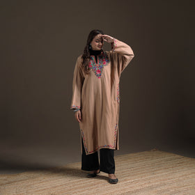 Kashmiri Aari Hand Embroidered Handwoven Merino Wool Pheran 13