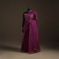 Purple - Nazaakat Kota Doria Cotton Plain Saree with Blouse Piece & Earrings 10