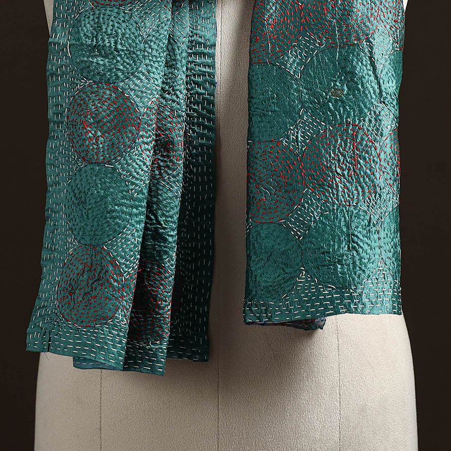 Reversible Silk Bengal Hand Kantha Stitch Stole 121
