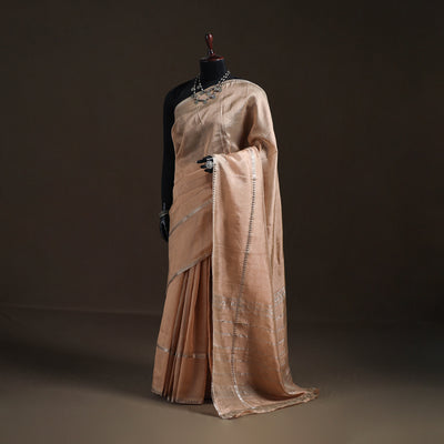 Beige - Mangalagiri Handwoven Pure Silk Pattu Saree 22