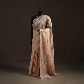 Beige - Mangalagiri Handwoven Pure Silk Pattu Saree 22