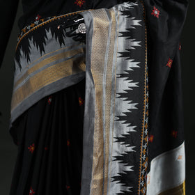 Ilkal Weave Kasuti Work Silk Cotton Zari Border Saree with Blouse Piece 15