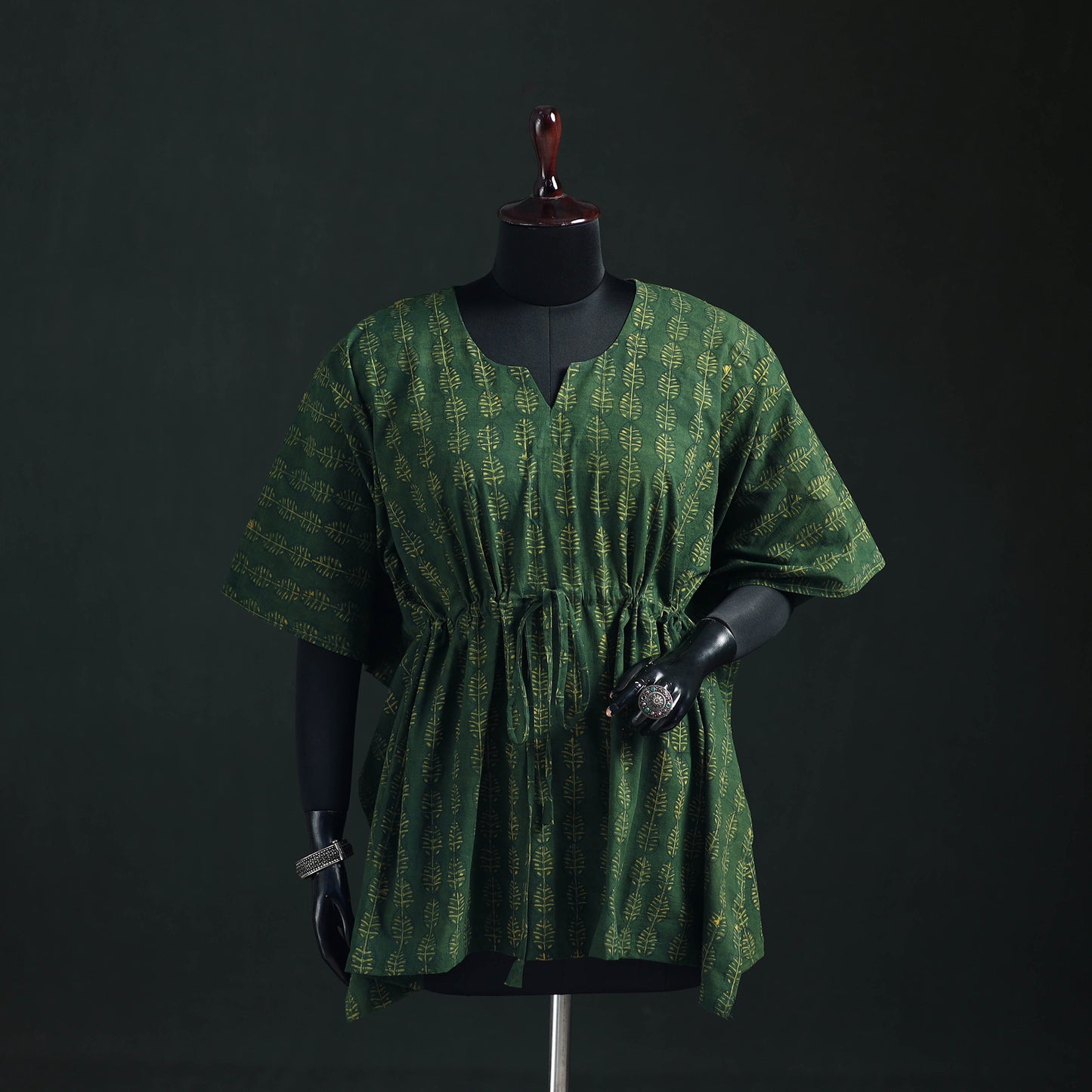 Akola Hand Block Print Natural Dyed Cotton Kaftan (Short) 54