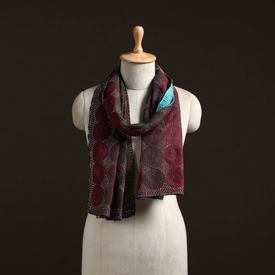 Reversible Silk Bengal Hand Kantha Stitch Stole 123