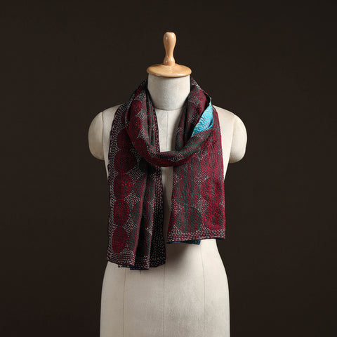 Reversible Silk Bengal Hand Kantha Stitch Stole 123