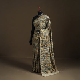 Pedana Hand Block Print Natural Dyed Cotton Kalamkari Saree 03