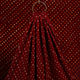  Maroon Kutch Tie-Dye Mul Cotton Bandhani Fabric