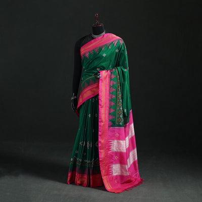 Ilkal Weave Kasuti Work Silk Cotton Zari Border Saree with Blouse Piece 16