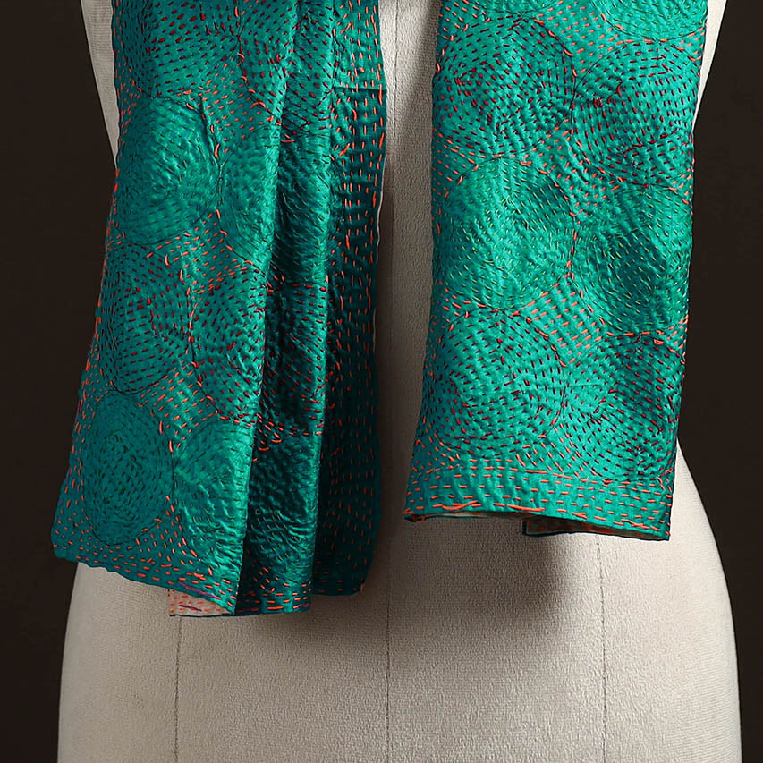 Reversible Silk Bengal Hand Kantha Stitch Stole 126