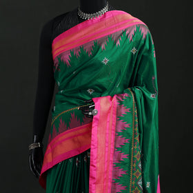 Ilkal Weave Kasuti Work Silk Cotton Zari Border Saree with Blouse Piece 16