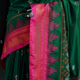 Ilkal Weave Kasuti Work Silk Cotton Zari Border Saree with Blouse Piece 16