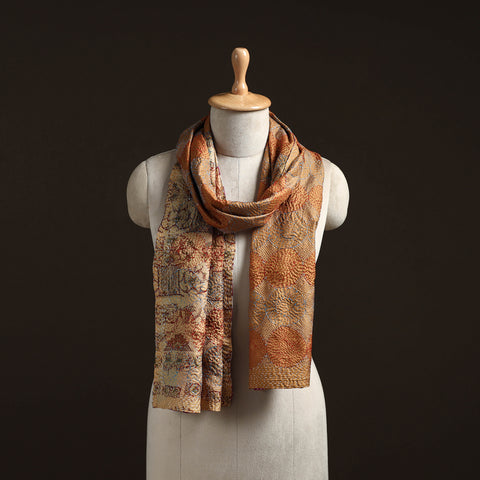 Reversible Silk Bengal Hand Kantha Stitch Stole 128
