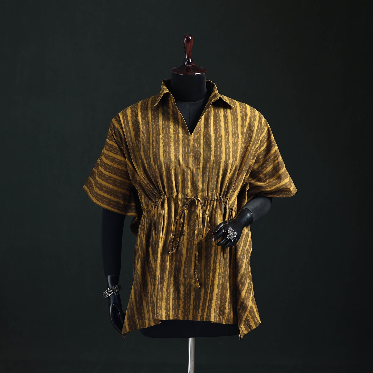 Akola Hand Block Print Natural Dyed Cotton Kaftan (Short) 55