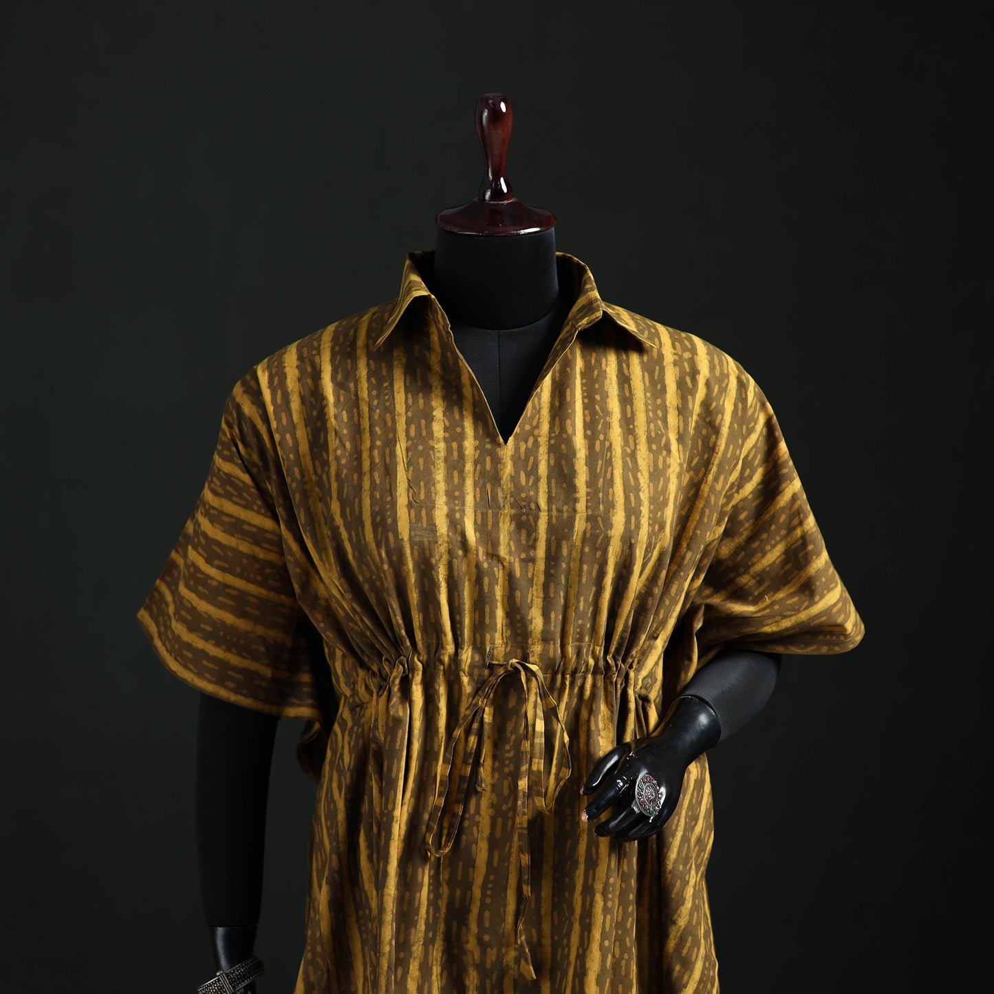 Akola Hand Block Print Natural Dyed Cotton Kaftan (Short) 55