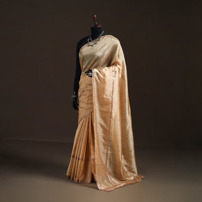 Beige - Mangalagiri Handwoven Pure Silk Pattu Saree 23