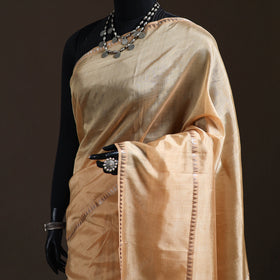 Beige - Mangalagiri Handwoven Pure Silk Pattu Saree 23
