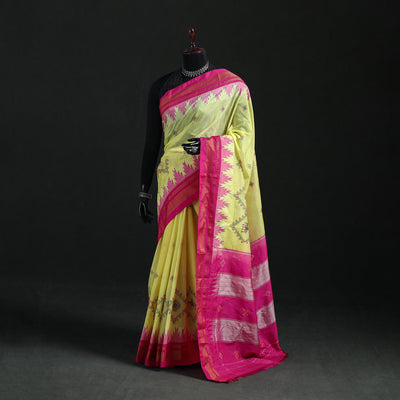 Ilkal Weave Kasuti Work Silk Cotton Zari Border Saree with Blouse Piece 17