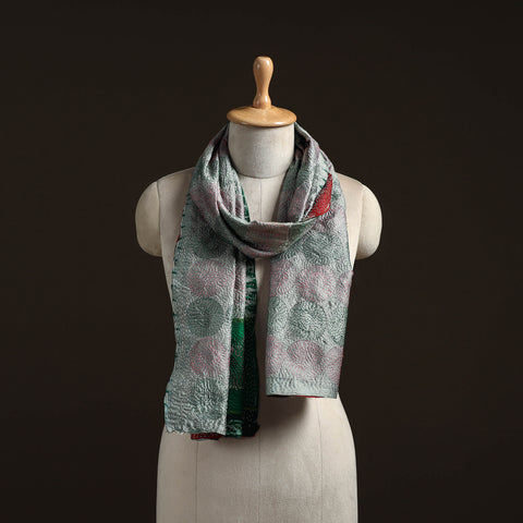 Reversible Silk Bengal Hand Kantha Stitch Stole 130