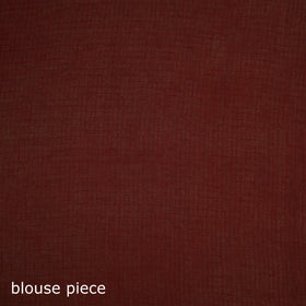 Maroon - Nazaakat Kota Doria Cotton Plain Saree with Blouse Piece & Earrings 11