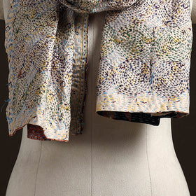 Reversible Silk Bengal Hand Kantha Stitch Stole 133